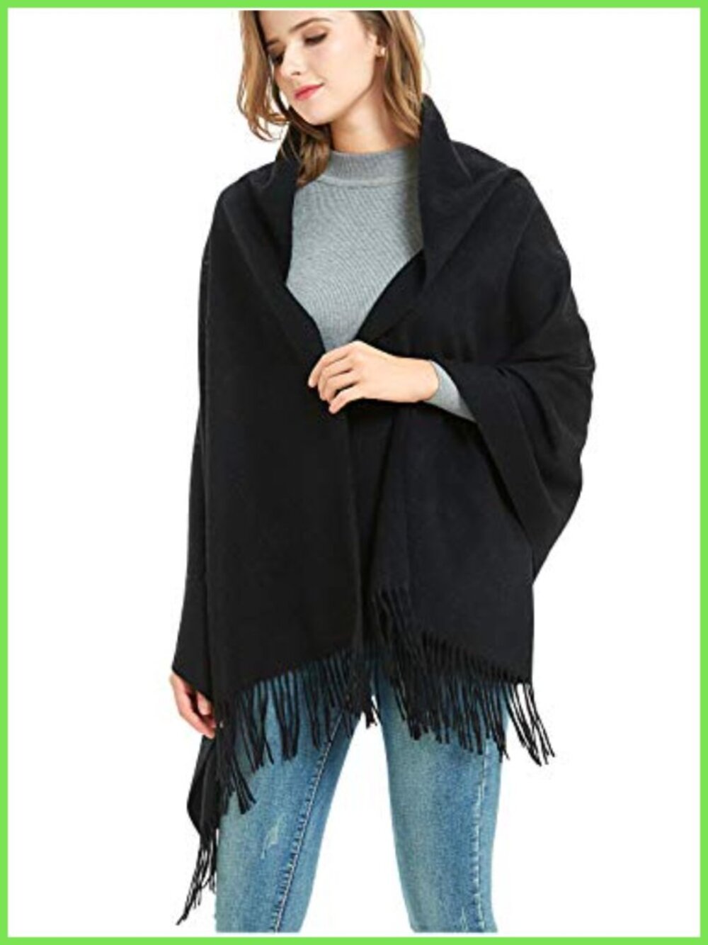 Wool Pashmina Shawl Large Thick Travel Blanket Scarf Winter Wrap